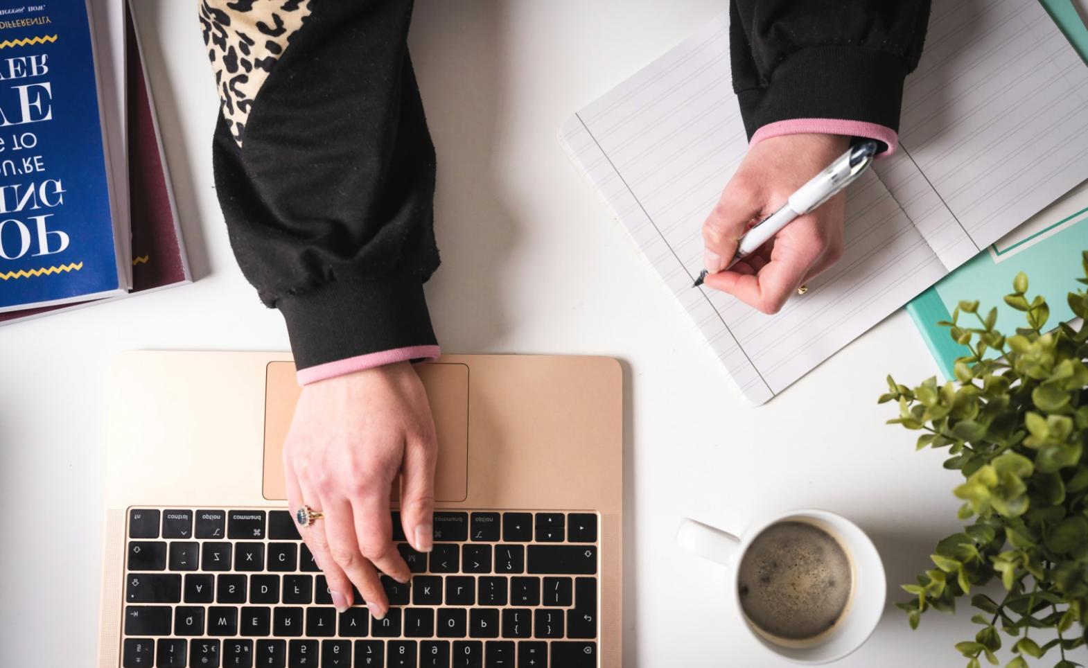 Professional financial technology workspace with modern digital tools